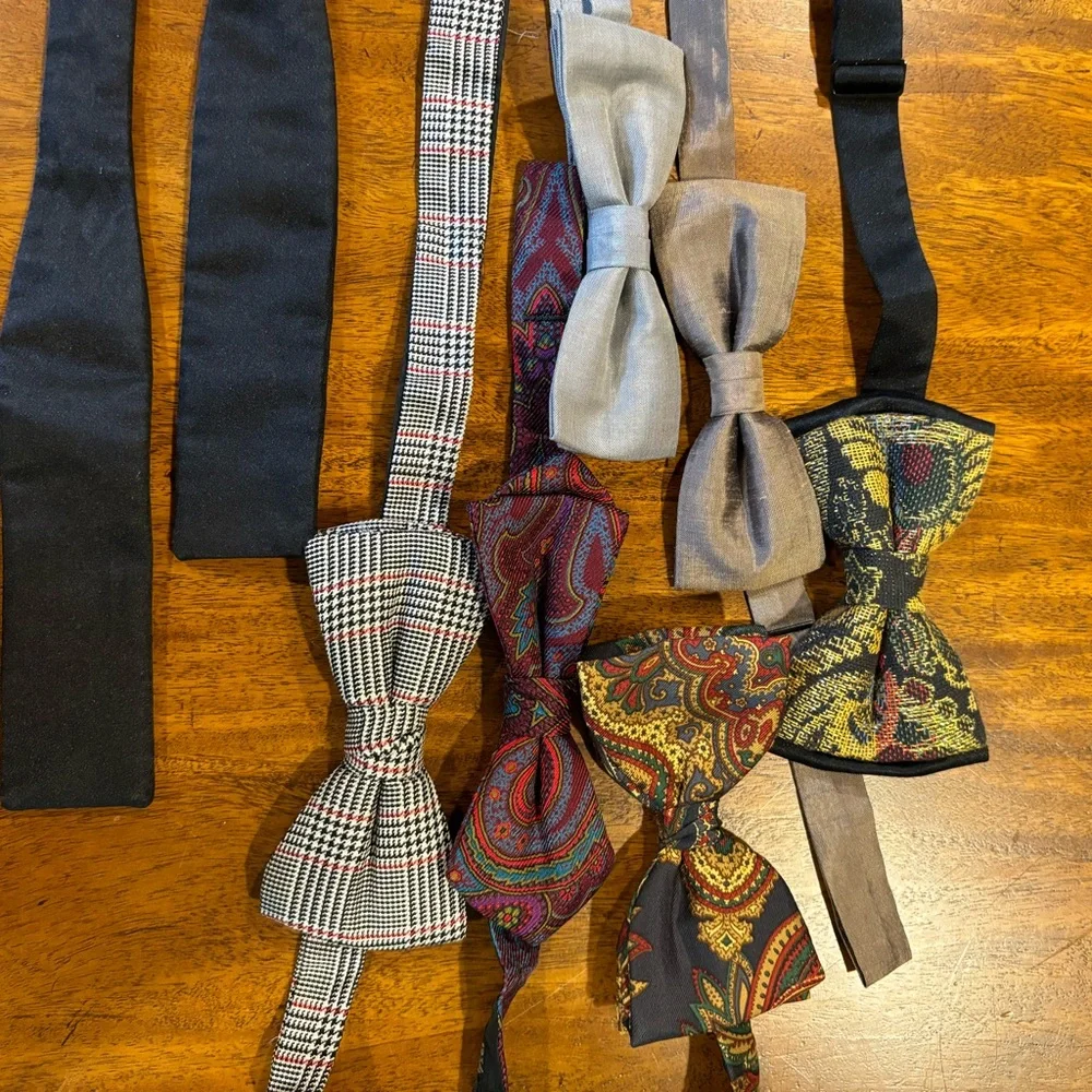 7- Vintage Silk Bow Ties from the 1960s to the 90’s! - Picture 4 of 6